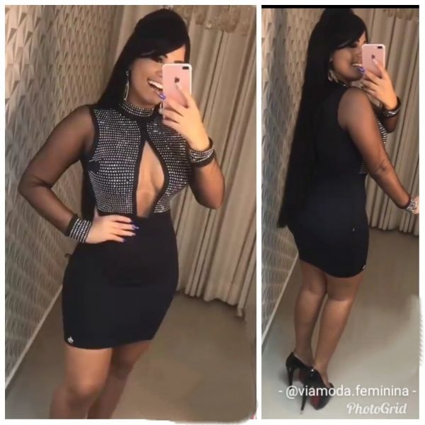 Vestido Bordado Busto  Pontos Luz