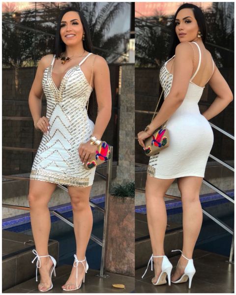 Vestido Todo Bordado Dominó